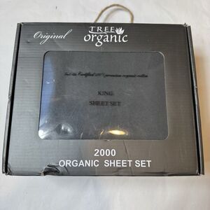 Tree Organic- 2000 Organic Sheet Set Solid Dark Gray Size Full  18" corners 4 PC